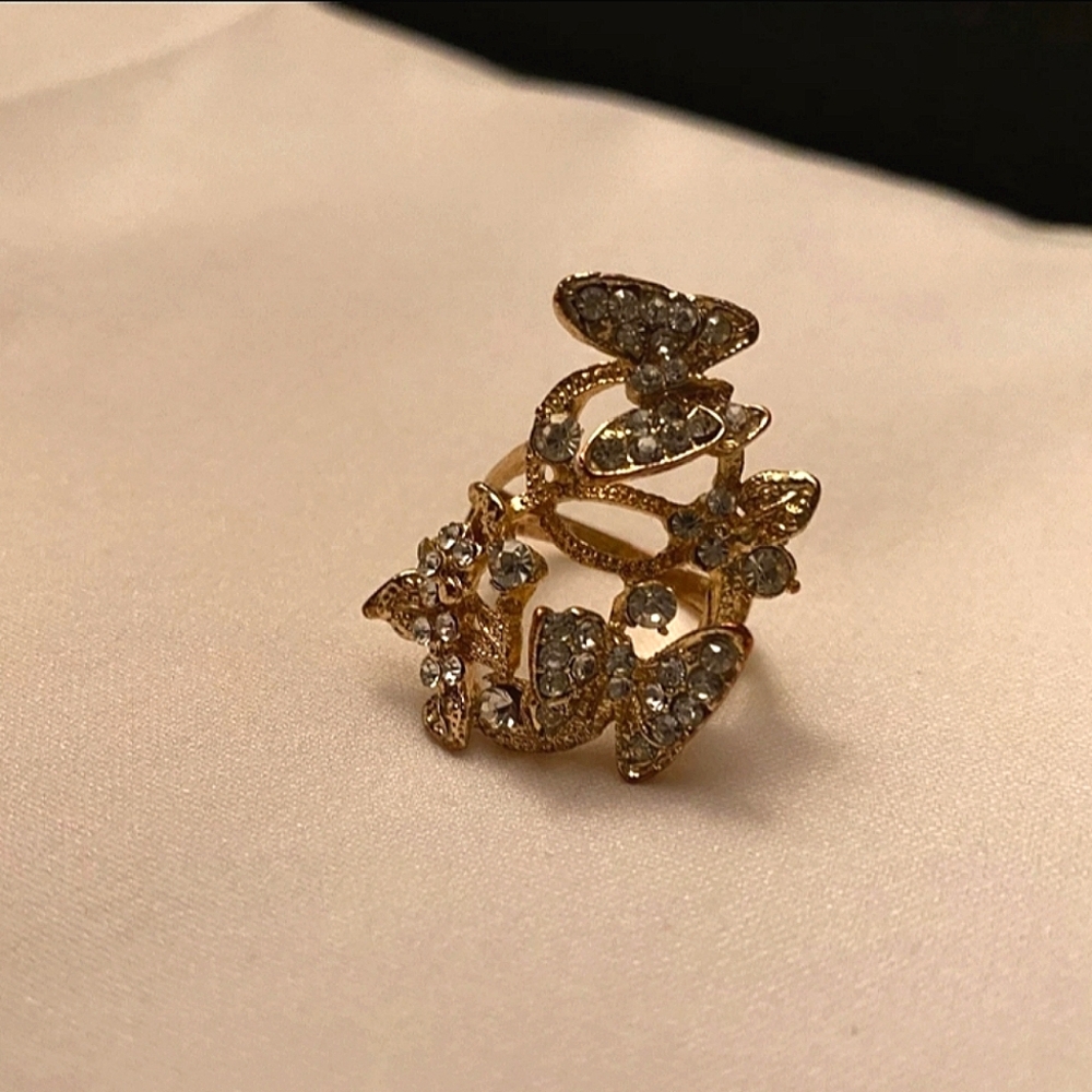 Butterfly Gold Plated Statement Ring - image 2